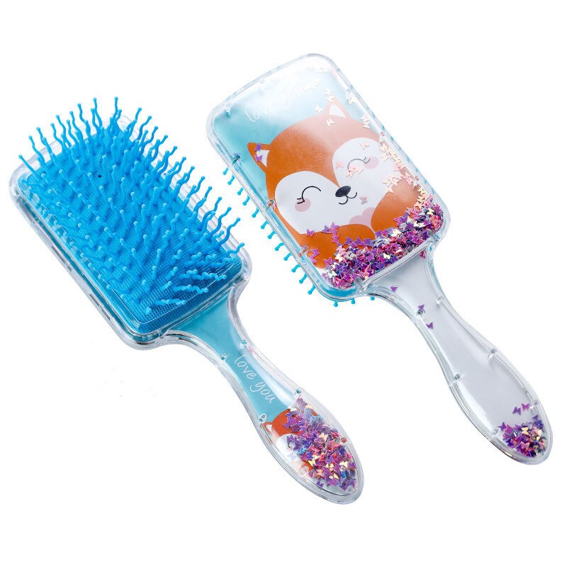 Durevoli pettine per bambini massaggio antistatico pettini per capelli cartone animato in plastica animali che scorre palle stelle per ragazze accessori per capelli per bambini: fox