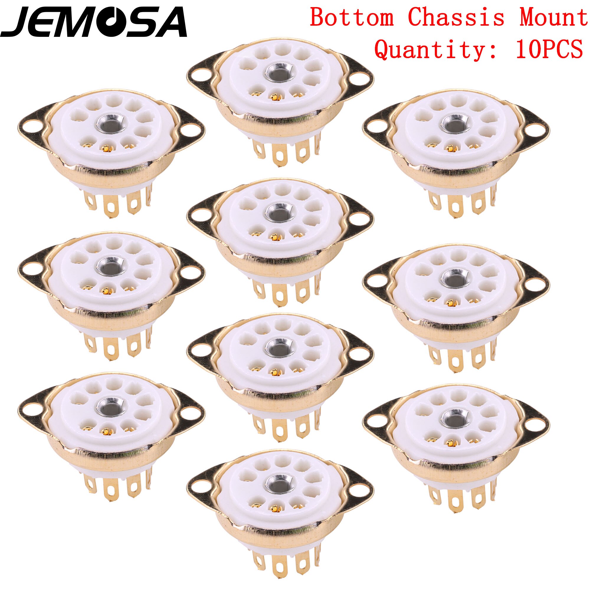 9pin Ceramic tube sockets GZC9-C B9A Valve Tube Base for 12AX7 ECC83 6922 ECC88 EL84 ECC82 12AU7 Vaccum Tube Amplifier Hifi: Rose Red