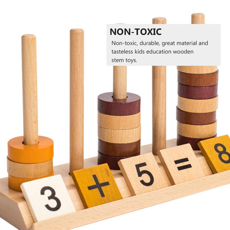 1 Set Counting Toys Durable Premium Counting Shape Stacker Puzzles Counting Toys Wooden Counting Toys