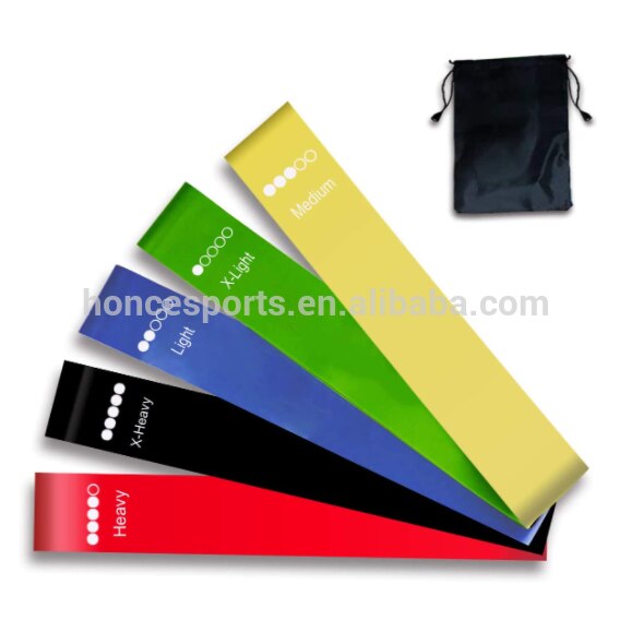 Resistance Band Home Gym Exercise Latex Band Loops Elastic Band Set: Beige