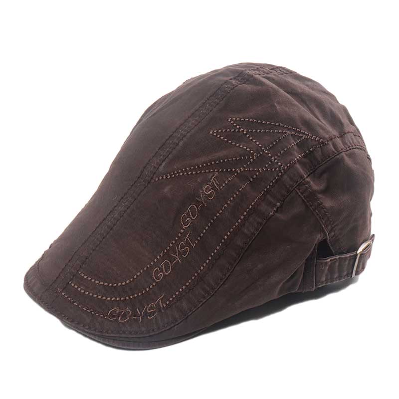 Boina Verde del Ejército Coreano para hombre y mujer, gorro bordado para ocio al aire libre, sombrilla, sombrero delantero, Joker: Marrón