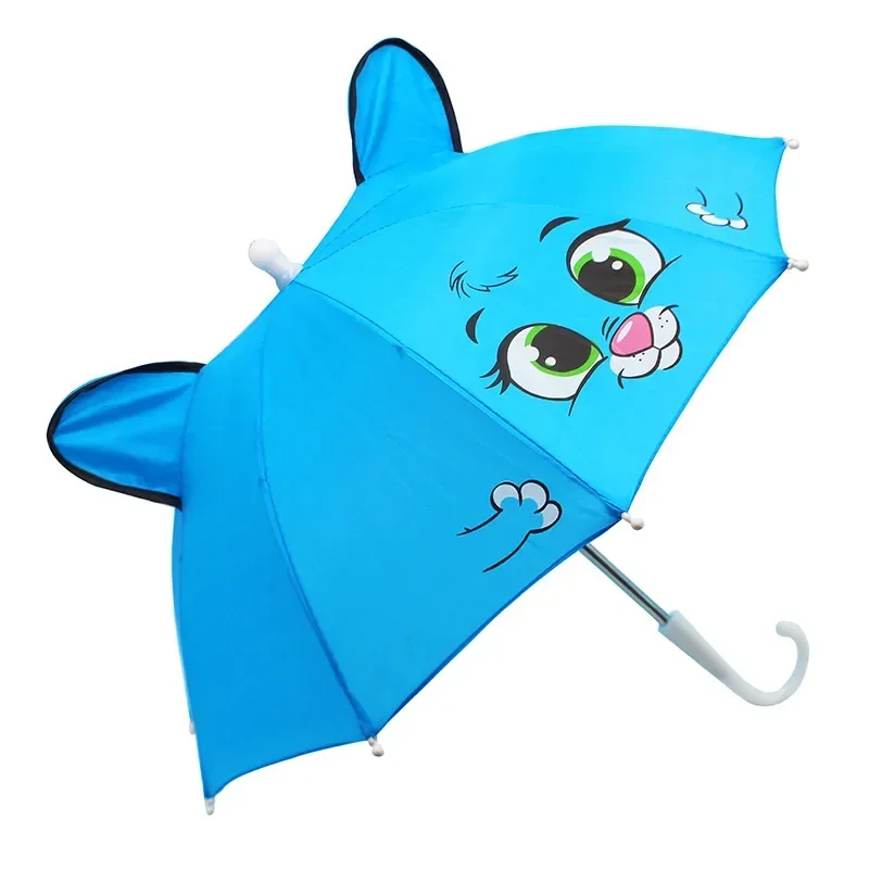 Mini Tier Regenschirm Kinder Foto Requisiten Kleine Gerade Regenschirm Tragbare Wasserdichte Kinder Cartoon Lange Griff Sicherheit Regenschirm: Rot