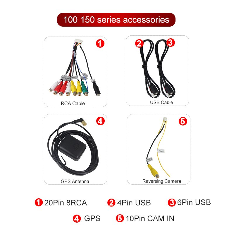 Mic Auto Usb Kabel Voor Android Auto Radio Lange Usb Kabel 4 Pin En 6 Pin Connector: M100 150 all Cable
