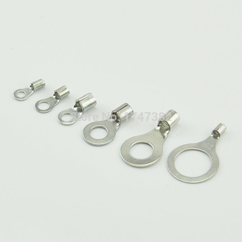 200PCS RNB2-8 Non-insulated ring terminal electrical wire crimp naked connector AWG 16-14