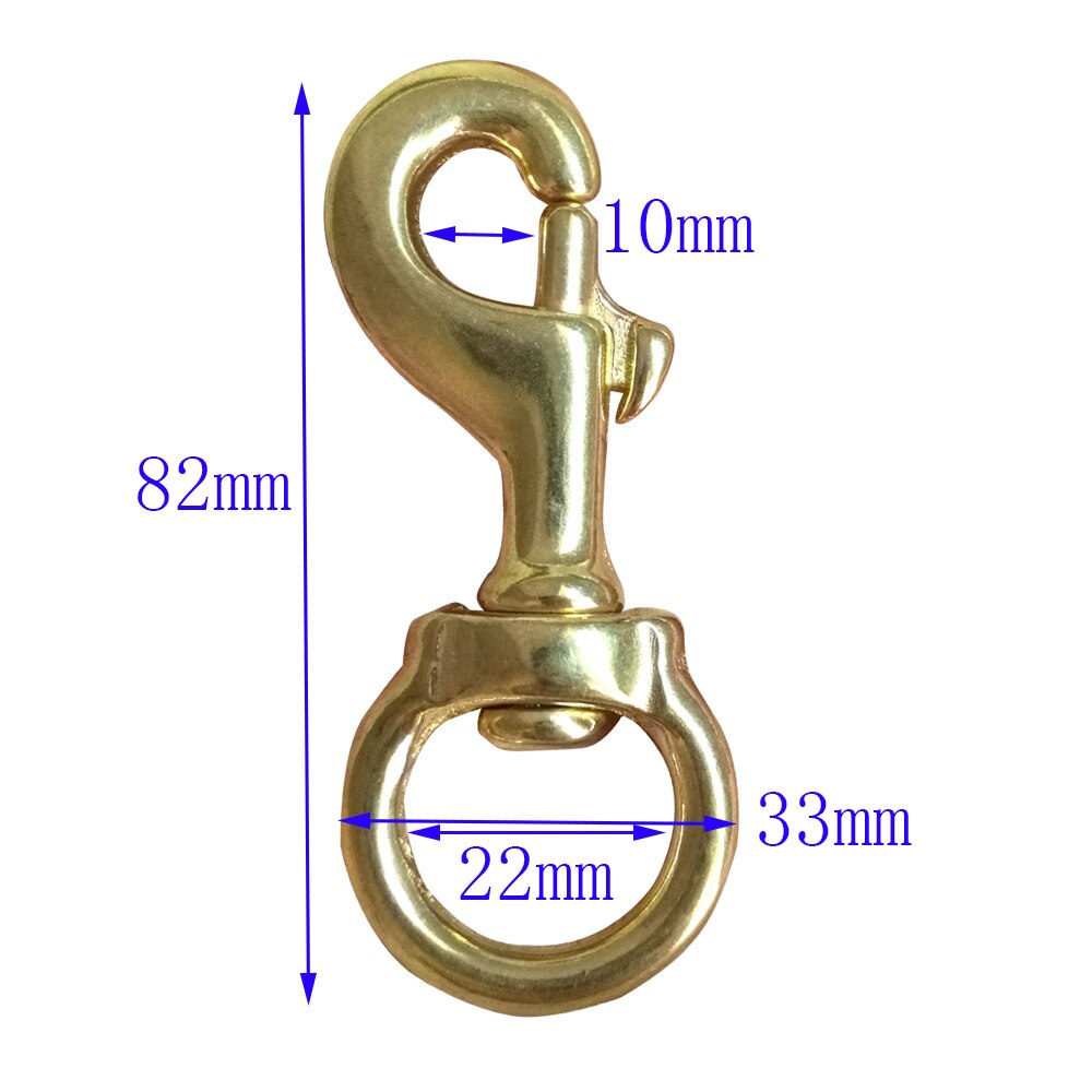 Clip de perno giratorio de latón de un solo extremo, gancho de presión giratorio redondo de alta resistencia para manguera de buceo, Hardware de barco marino, 8,2 cm