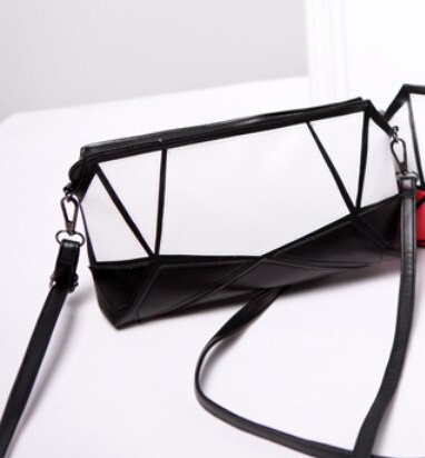 Casual clutch veske fritid pu skinn rutete skulder spell over ta middag 40: Svart