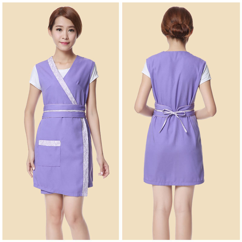 Schoonheidssalon zwart Schoonheidsspecialiste schort tuniek nail salon kunstenaar schort schort: Paars