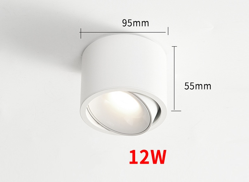 ledet justerbar vinkel liten bakke hjem stue innendørs ultratynn tak downlight antirefleks dimbar 7w 12w ledet søkelyset: Oransje / Klar