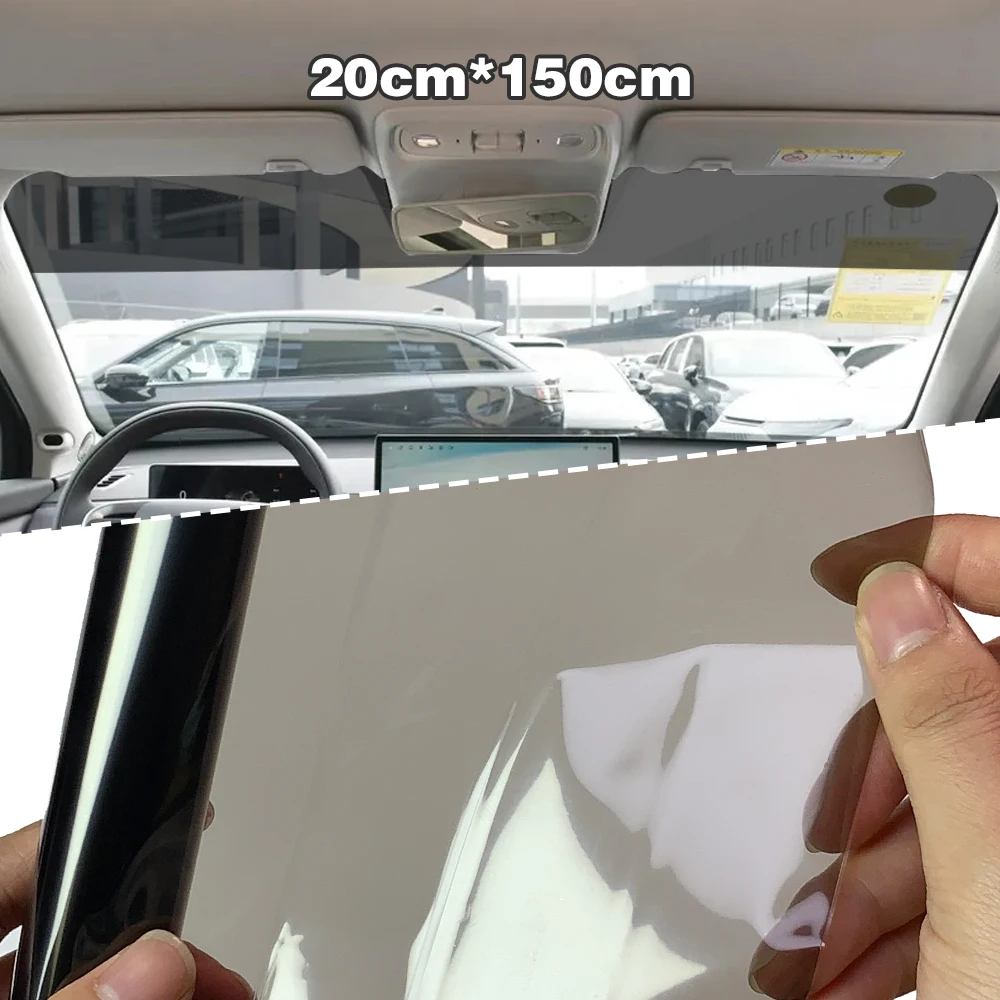 Pegatina parasol para parabrisas de coche, película de vinilo negra para ventana delantera, protección Anti-UV, suministros de verano para accesorios de coche