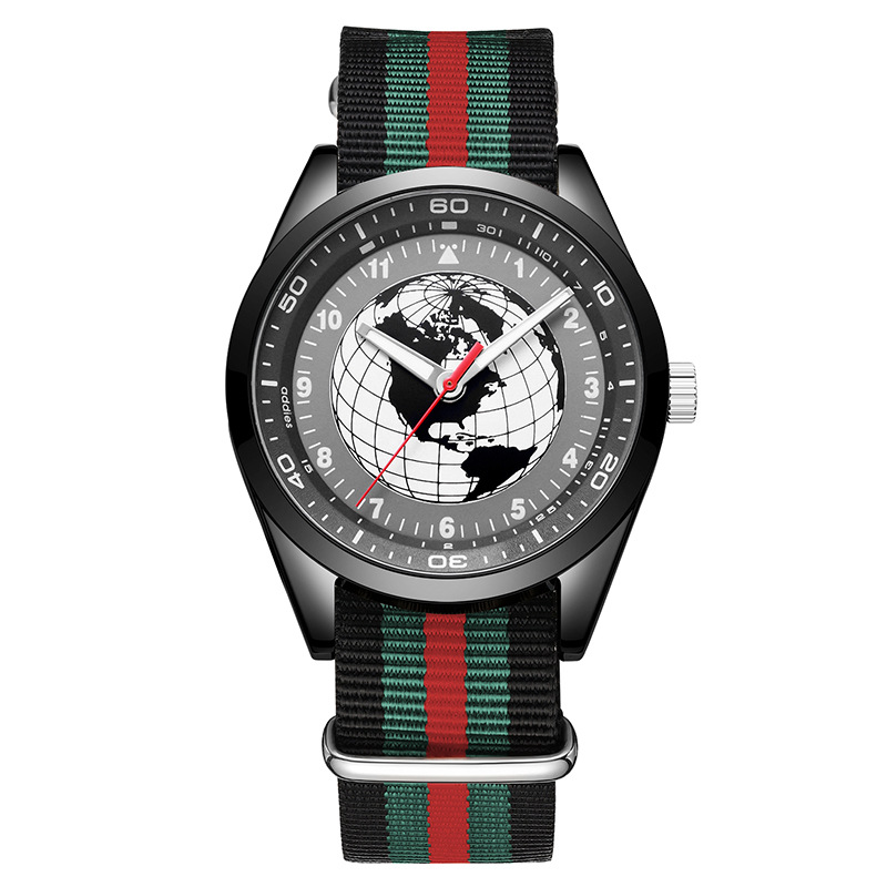 Addiesdive zegarek indywidualny modny styl Retro Pilot nylonowy pasek mineralny lustro stop 40mm Dial kwarcowy zegarek dla mężczyzn: balck type 1