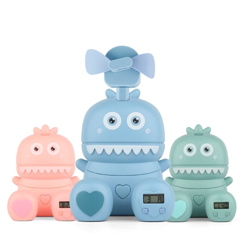 Ventilatore USB indossabile portatile mostri dei cartoni animati design orologio per bambini ventilatore supporto per telefono ventilatore USB ricaricabile 3 attrezzi per bambini