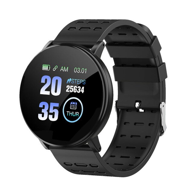 119 plus smart armband pulsmätare sport tracker smart klocka sport smartband för android ios män kvinnor smart armband: Svart