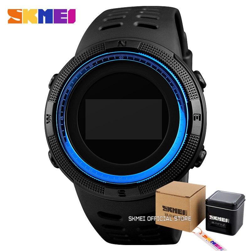 SKMEI draussen Kompass Uhr Männer Sport Digitale Armbanduhren Herren Chrono 2 Zeit Männlichen Uhren Datum Woche Stunde Relogio Masculino 1360: Farbe3 mit Kasten