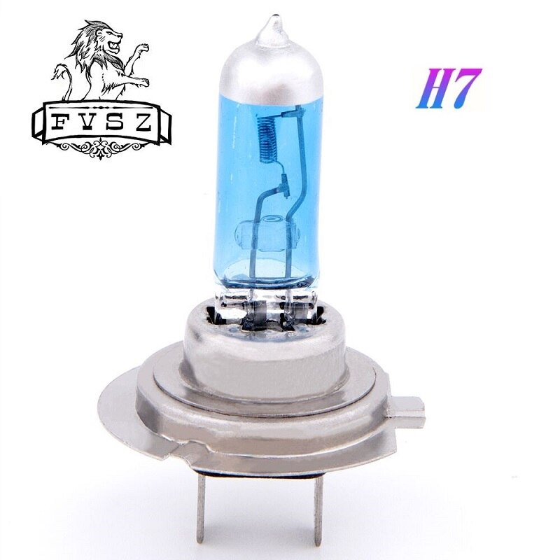 2Pcs H7 12V 55W 12972C1 Cars Halogen Headlamp Bulb Px26d 5600K 1600lm Quartz Glass Super Dipped Headlight White Lights (DC12V)