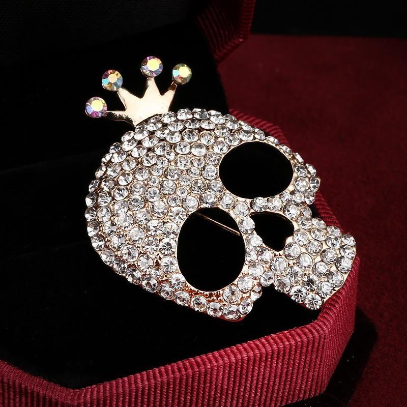 Hesiod Dames Broche Kristal Ster - Klassieke Sprankelende Ketting Broches Jurk Decoratie Zilver/Zwart/Goud: 047