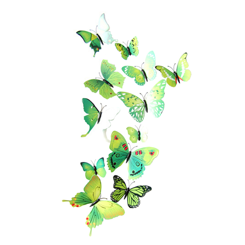 12pcs/ Set 3D Three-Dimensional Pvc Simulation Butterfly Home Decoration Wall Stickers Refrigerator Stickers: 3C
