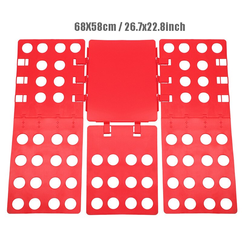 Planche à plier les vêtements pour adultes et enfants, pliage de dossier en plastique pratique détacha toutes les tailles pliage rapide des vêtements t-shirts: Red for adult