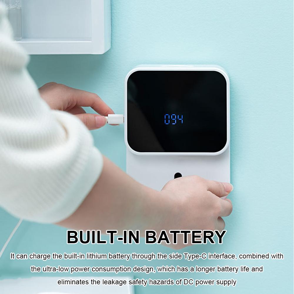 Wall-mounted Led Screen Hand Washing Automatic Induction Foam Soap Dispenser Infrared Smart Hand Sanitizer Machine for Bathroom