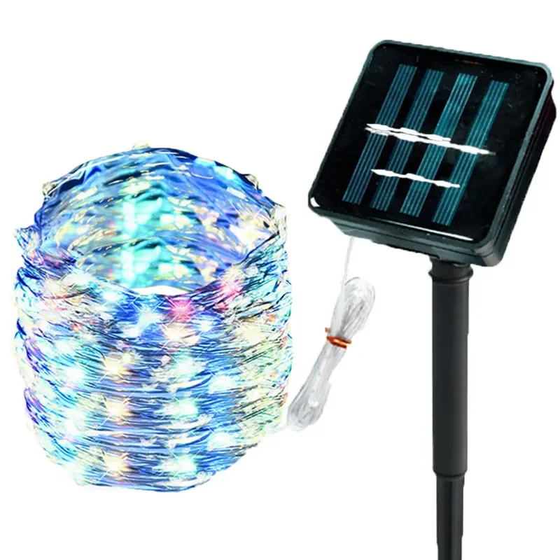 8-mode LED Solar Copper Wire Light String Outdoor Waterproof Wedding Fairy Tale Light, Garden Light, Used for Outdoor Garden: green / 21-30W