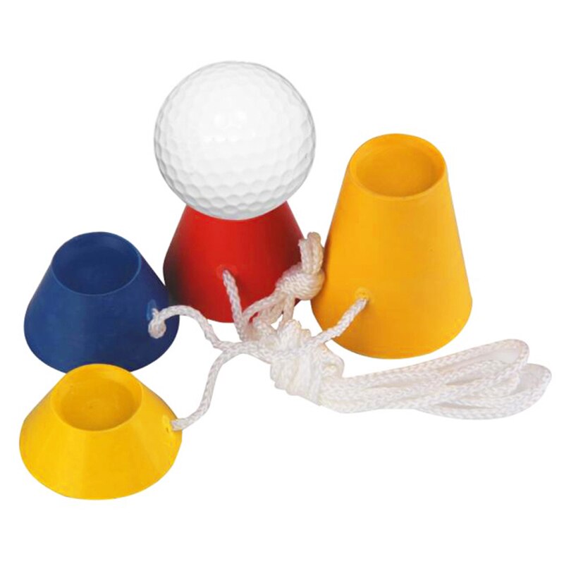 4 in 1 forskellige højder golf tees golf vinter gummi tee med reb golfboldholder