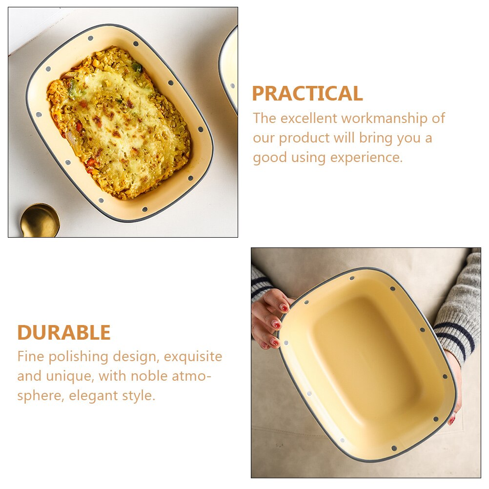 Ceramic Plate Ceramic Baking Food Plate Food Holder Restaurant Salad Bowl