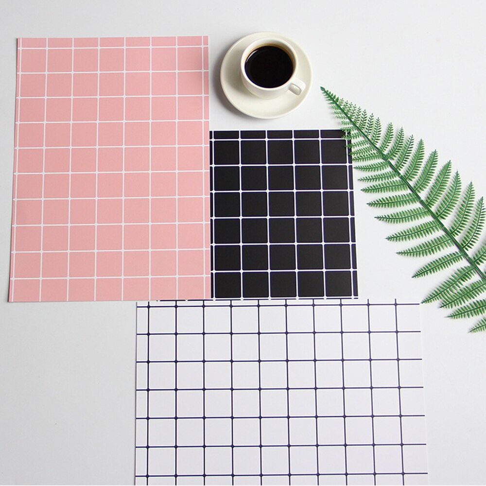 1PC Double-sided Plaid Grid Card Simple Retro Photo Prop Photography Background Paper Studio Desktop Backdrop Paper