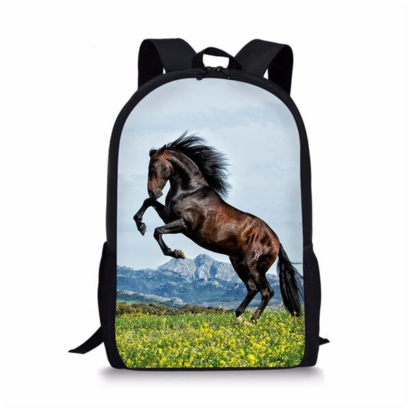 Kids Backpack Flower Horse Prints Pattern Children&#39;s School Bags Cute Toddler Book Bags Women&#39;s Travel Backpack: CDWX3677C