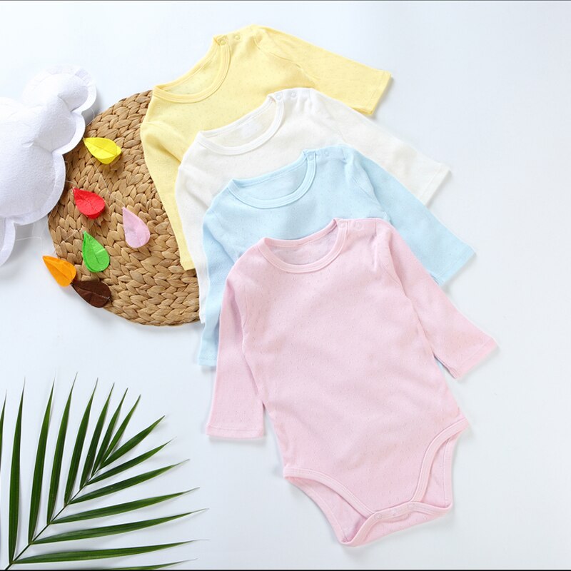 Baby bodysuit lange mouwen babyjongens meisjes kinderkleding babykleding kinderkleding 100%  katoenen overalls effen overalls