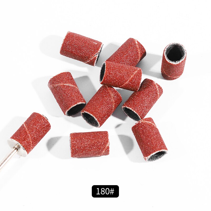 100 stuks/zak nagelslijpkop in verschillende maten, pedicure, nagelkunstaccessoires voor gelnagellakremover: Grijs