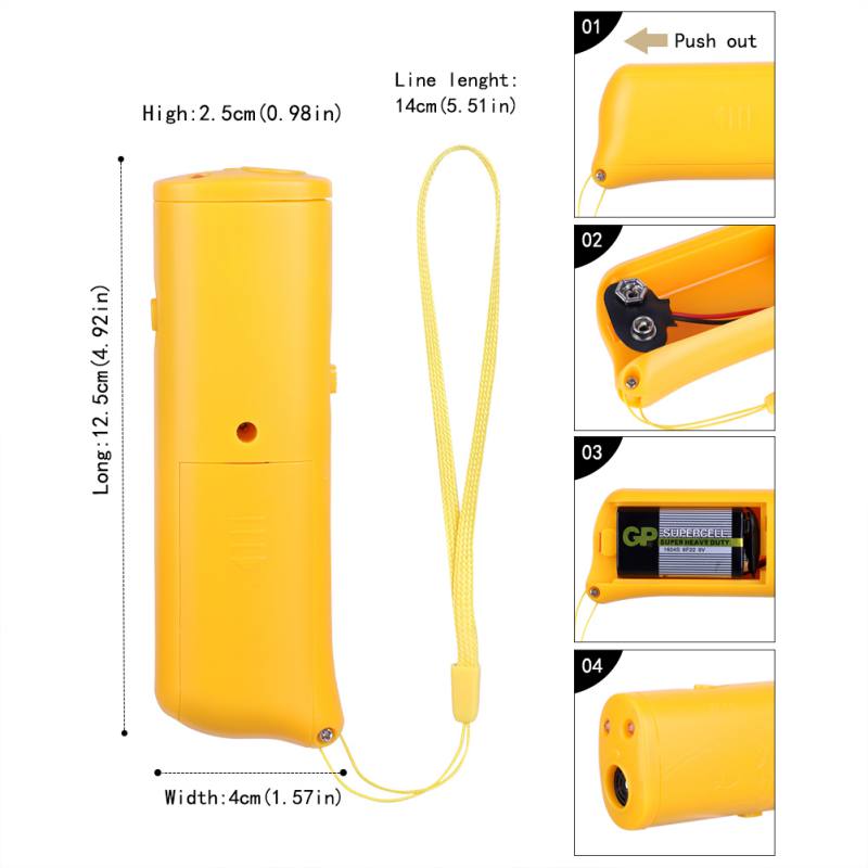 Small Portable Pet Dog Cat Anti Barking Ultrasonic Tool Puppy Stop Training Repeller Trainer Device