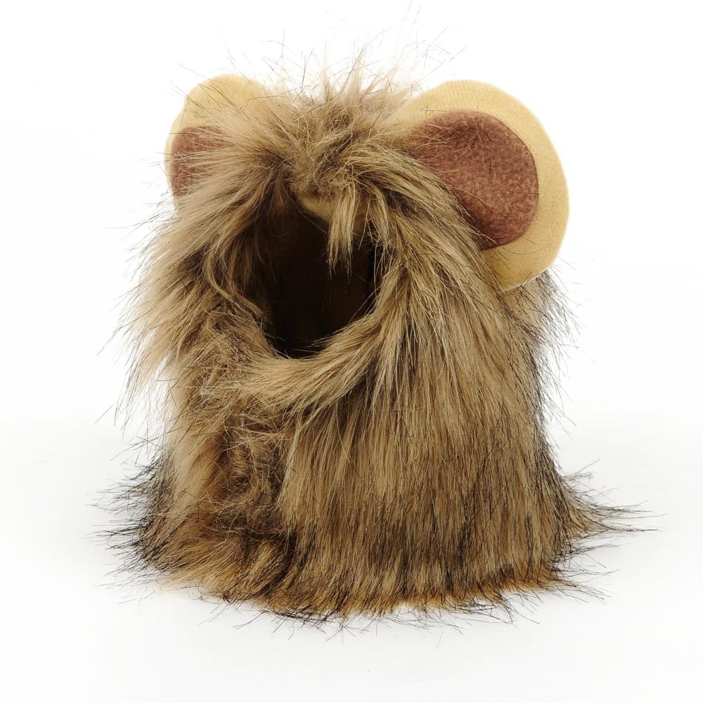 Funny Cute Pet Costume Cosplay Lion Mane Wig Cap Hat for Cat Halloween Xmas Clothes Fancy Dress with Ears Autumn Winter