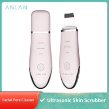Anlan ultralyd ion rensing blackhead massasje hudscrubber peeling spade ansikts porerens maskin hudscrubber spatel