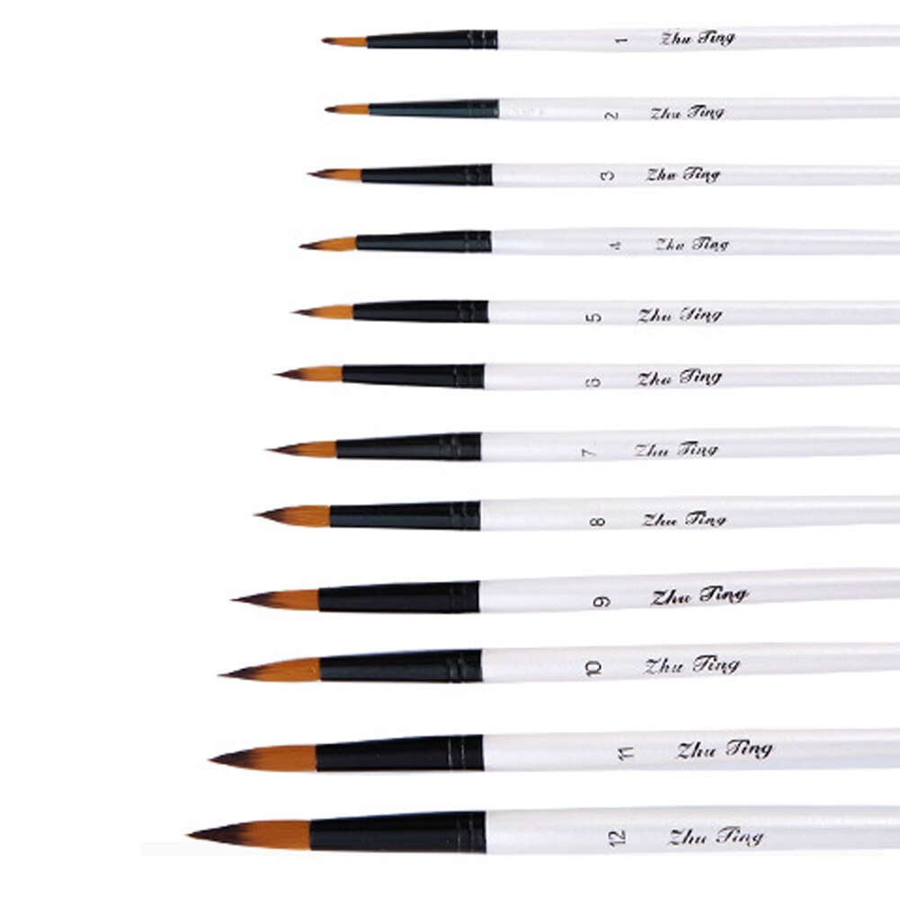12Pcs/Set Artist Paint Brushes for Acrylic Watercolor Oil Painting Art Craft Kit