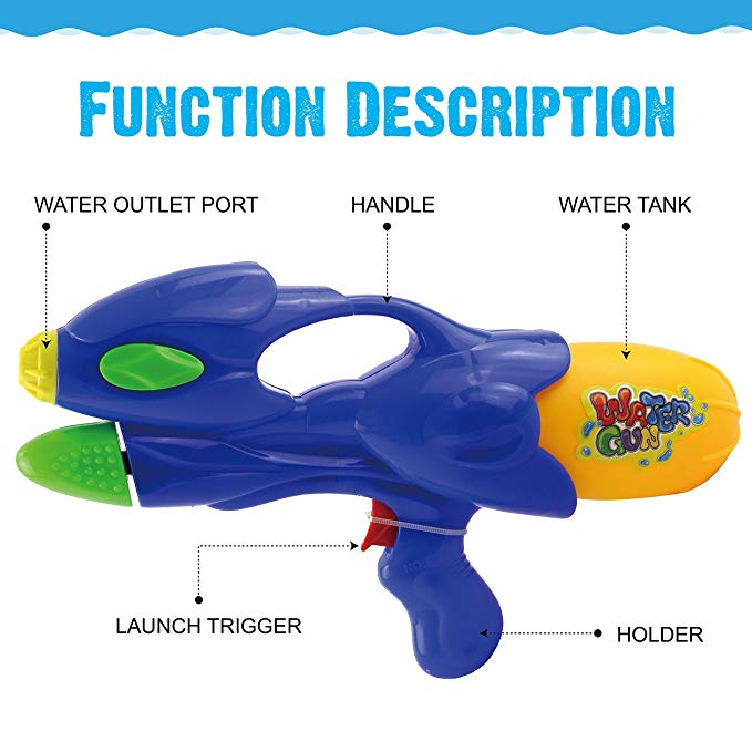 Free Squirt Shooters Water Gun, 4 Packs, Nice for Kids in Summer Outdoor