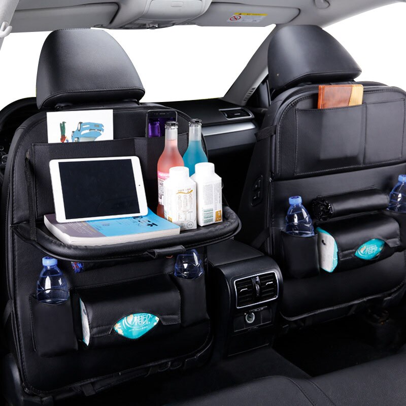 car Bag car organizer bag car seat storag seat back organizer foldable bag tray travel storage car organizer storag bag: Black 1Send towels