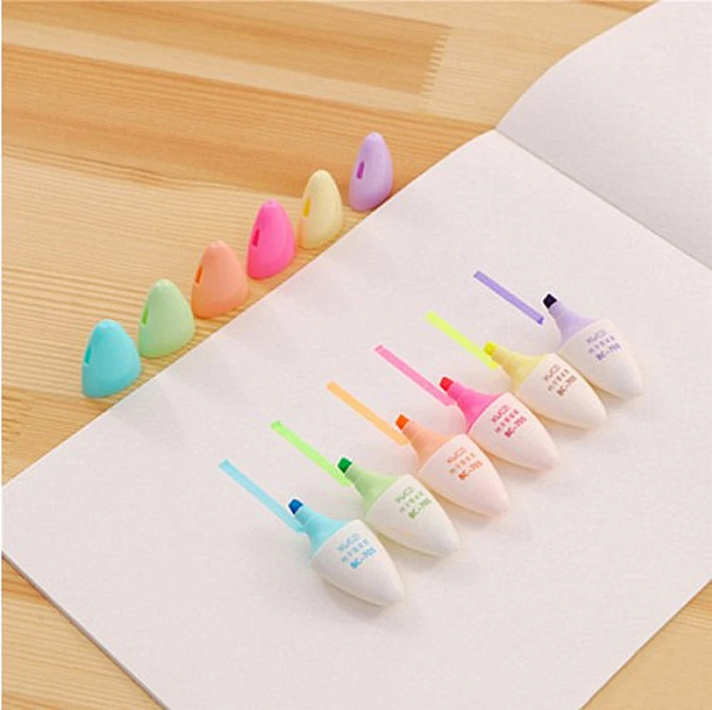 Juego de rotuladores resaltadores Pastel, marcadores resaltadores Kawaii de Color Morandi, bolígrafos bonitos, papelería coreana para útiles escolares: Caqui oscuro