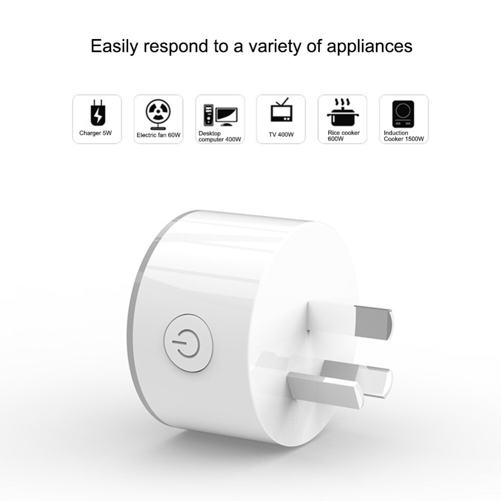 Wifi smart stikkontakt med strømmonitor fjernkontroll tidtaker uttak strømkontakt til android/ios telefonapp au/eu/oss/jp/uk plugg