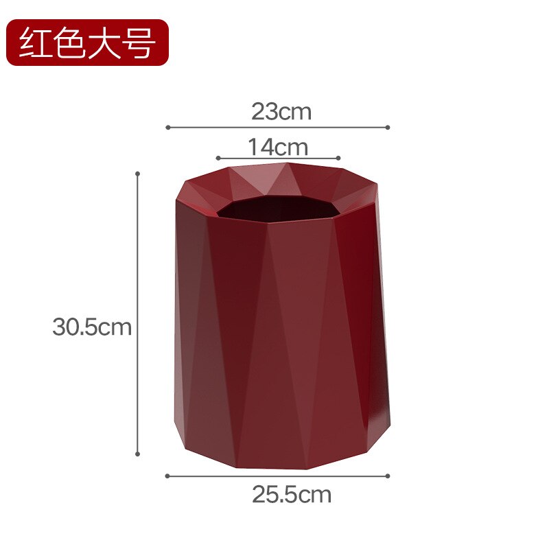 Large Waste Bin Household Bedroom Living Room Business Simple Luxury Trash Can Office Kosz Na Smieci Home Products DG50: Red big