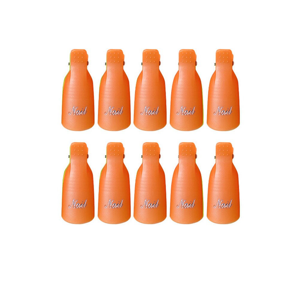 Plastic Nail Art Losweken Cap Clip Uv Gel Polish Remover Wrap Tool Nail Art Tips Voor Fingers Nagellak remover Nail Tool: Orange