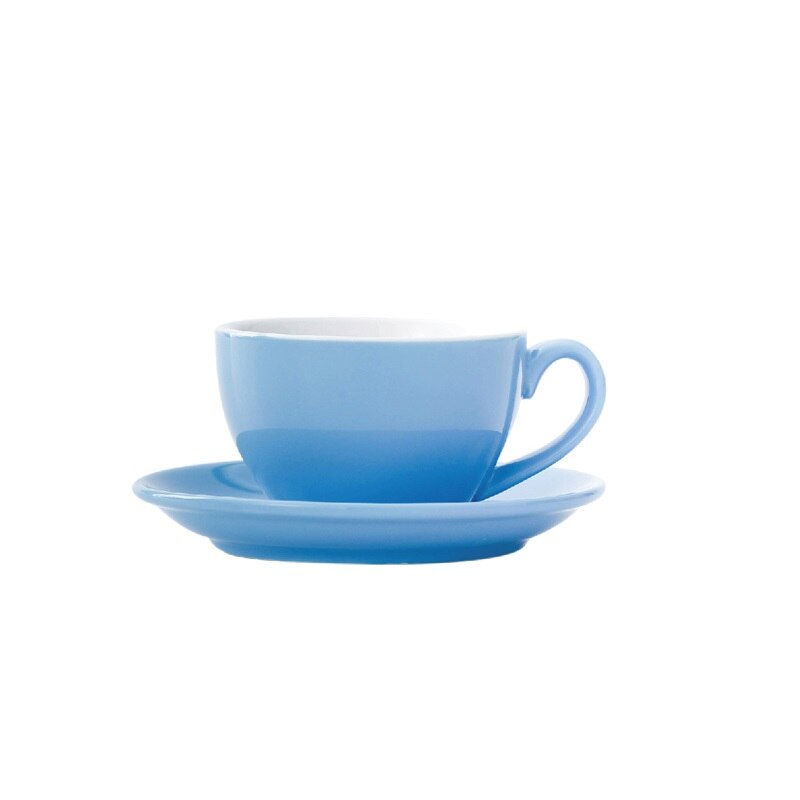 Chanshova modern enkelhet keramik 200ml porslin kaffekoppar och fat set tekopp set mugg dricksredskap  h046: Elegant blå