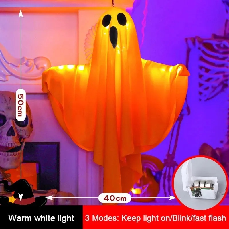 1/3/5PCs LED Glow Heks Ghost Party Halloween Decoratie voor Thuis Binnen Buiten Spookhuis Bar horror Opknoping Hanger Props: Black