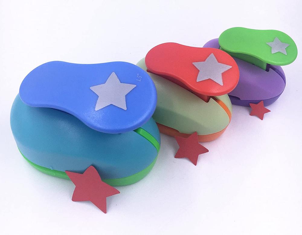 Kamei Arts&Crafts Set of 3PCS Star ( 1.5", 1", 5/8") Craft Punch Set Paper Punch Craft Scrap-booking Eva Punches Tool