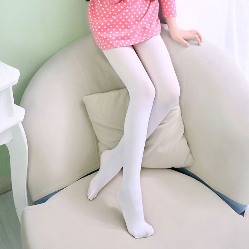 Baby Velvet Tights for Girls Kids Pantyhose Party Wedding Performance Ballet Dance Hosiery Style TOO789: White / M