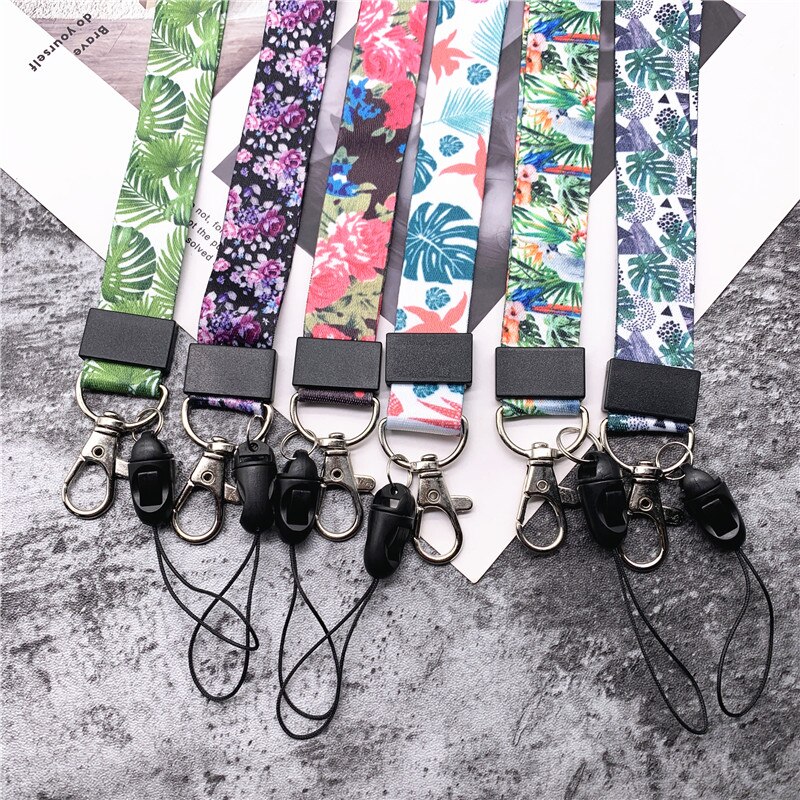 10Pcs/lot Phone Strap Lanyards for Key flower color Neck Strap For Lanyards Strap For Card Badge Gym Key Chain Lanyard Key