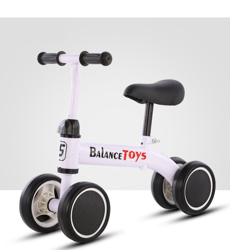 Kinder Balance Bike Roller für 1-3 Jahre Alt Baby Lernen Spaziergang Auto Vier Räder Außen Sport Fahrrad kinder Spielzeug Nicht-aufblasbare: white