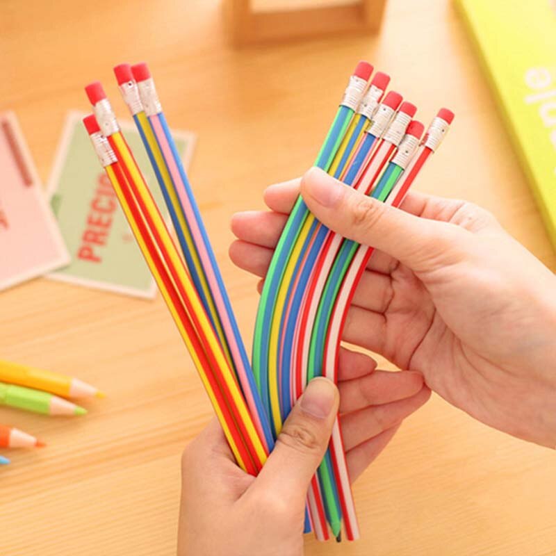 EZONE 3PCS Soft Pencil Flexible Ordinary Pencil Students Stationery Soft Pencil Lead School Office Supply: Default Title