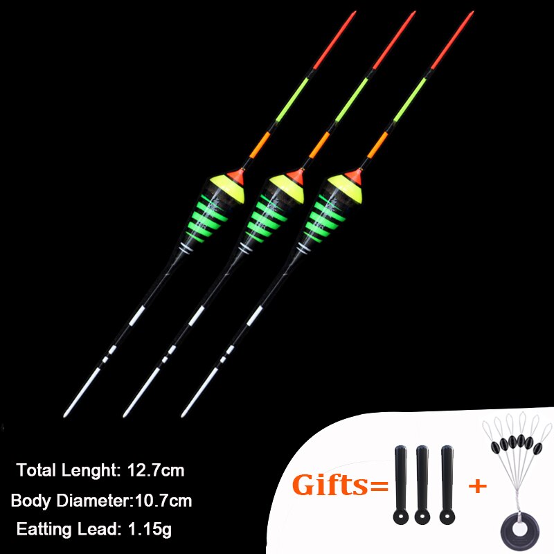 3pcs/Lot Fishing Floats Shrimp Floaters Grass Pond Ice Fishing Bobbers Fresh Water Balsa Wood Fishing Tackle Accessory: Light Grey