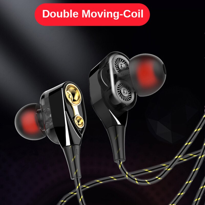 Wired Hoofdtelefoon Hoge Bass Headsets Sport Oordopjes Dual Drive Stereo In-Ear Wired Oortelefoon Met Microfoon Oordopjes Voor Telefoon