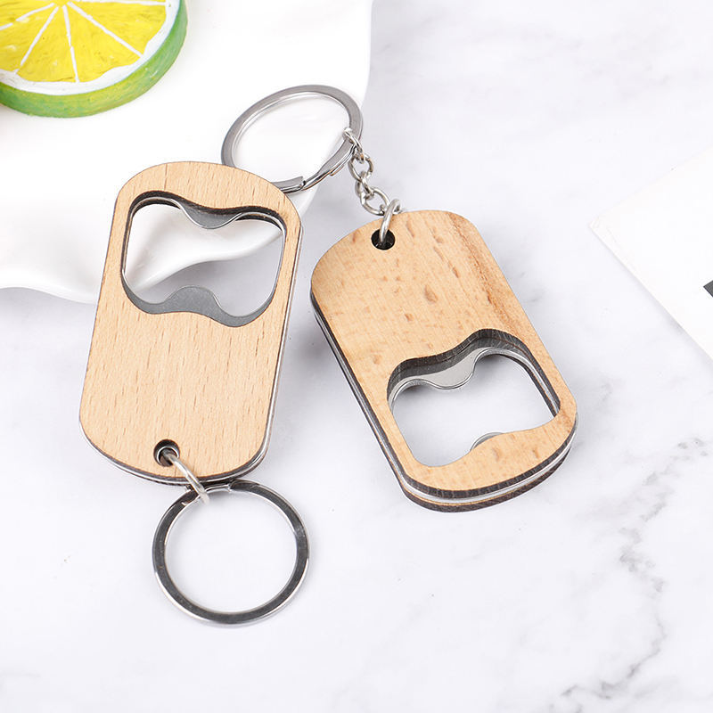 Wooden Bottle Opener Key Chain Wood Unique Can Opener Kitchen Tool Wood Unique
