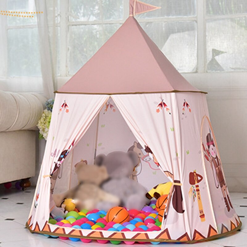 Barn lektält utomhus inomhus bärbart slott för barn tipi hus tält födelsedag jul för småbarn